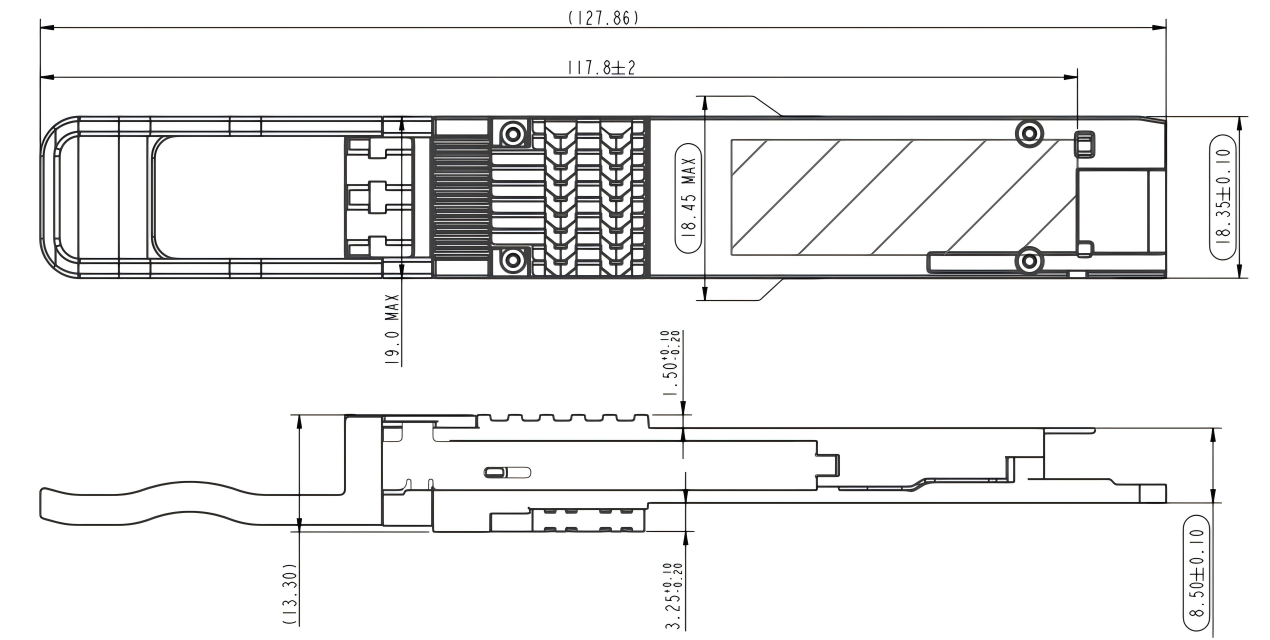 Dimension of 400G optical modules Dimension of 400G optical modules