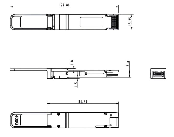 Dimension of 400G optical modules Dimension of 400G optical modules