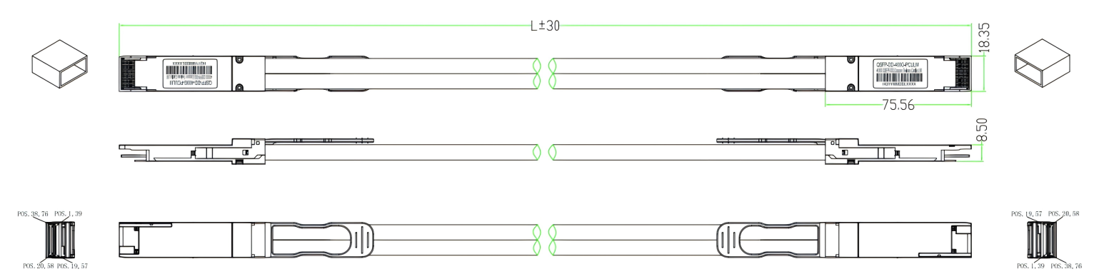 Dimension of 400G optical modules Dimension of 400G optical modules