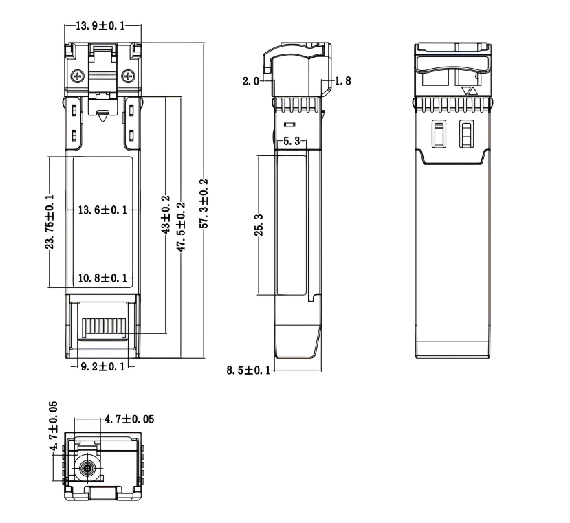 25G optical module dimensions 25G optical module dimensions
