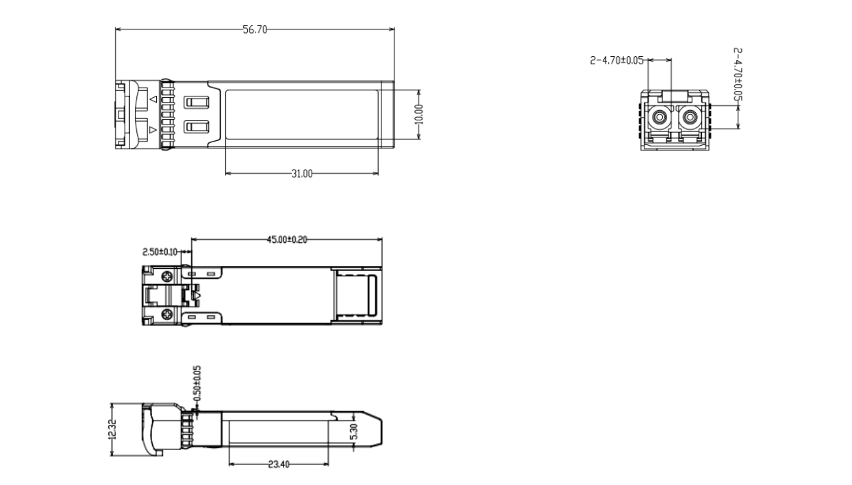 10G光模块尺寸 10G光模块尺寸